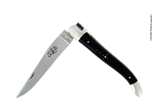 Forge De Laguiole Folding knife, 11 cm, dark horn tip handle, shiny finish