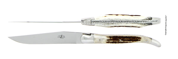 Forge De Laguiole - Handtag av horn - Högpolerat blad i rostfritt stål