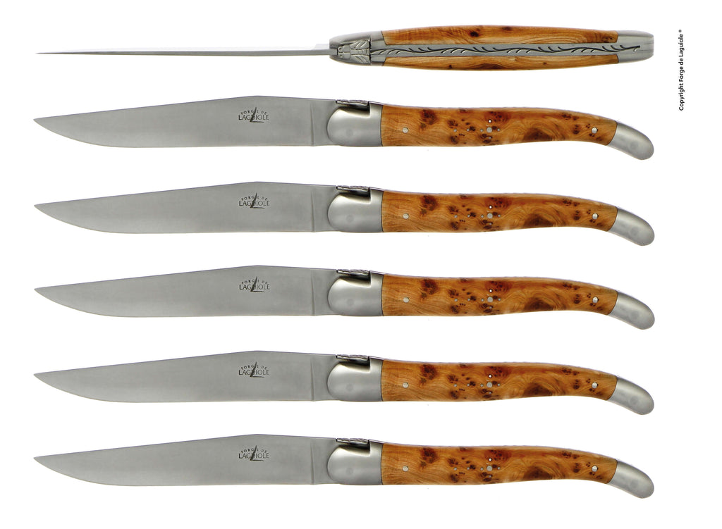 Forge De Laguiole Juniper-handtag - Satinmatt rostfritt stålblad