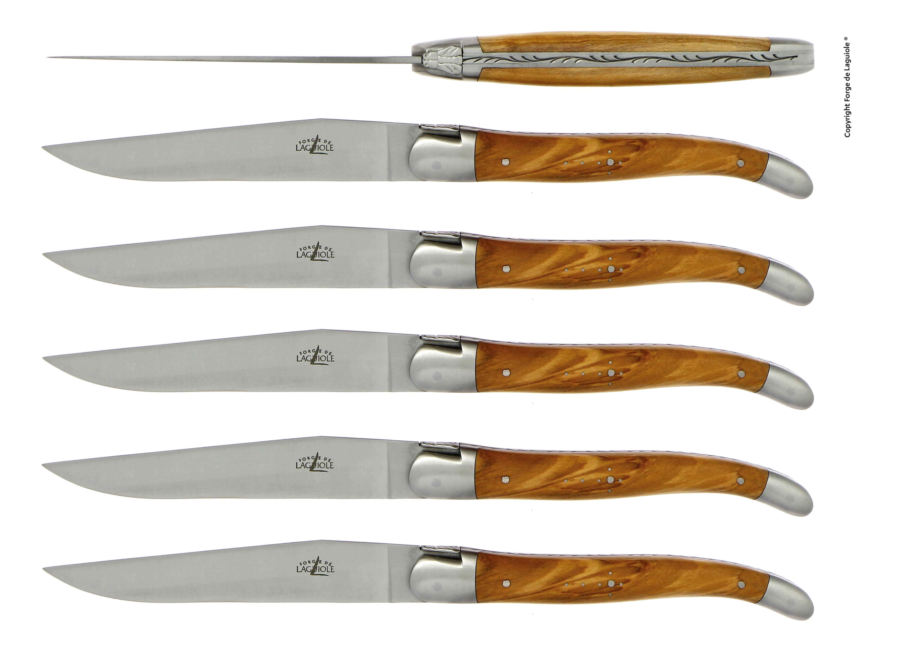 Forge De Laguiole olivträhandtag och satinfinish