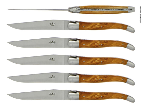 Forge De Laguiole olivträhandtag och satinfinish
