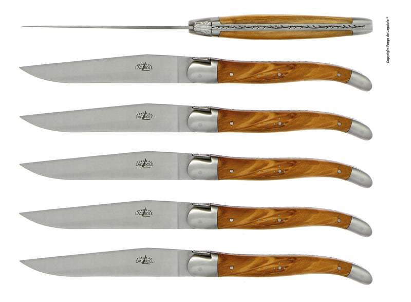 Forge De Laguiole olivträhandtag och satinfinish