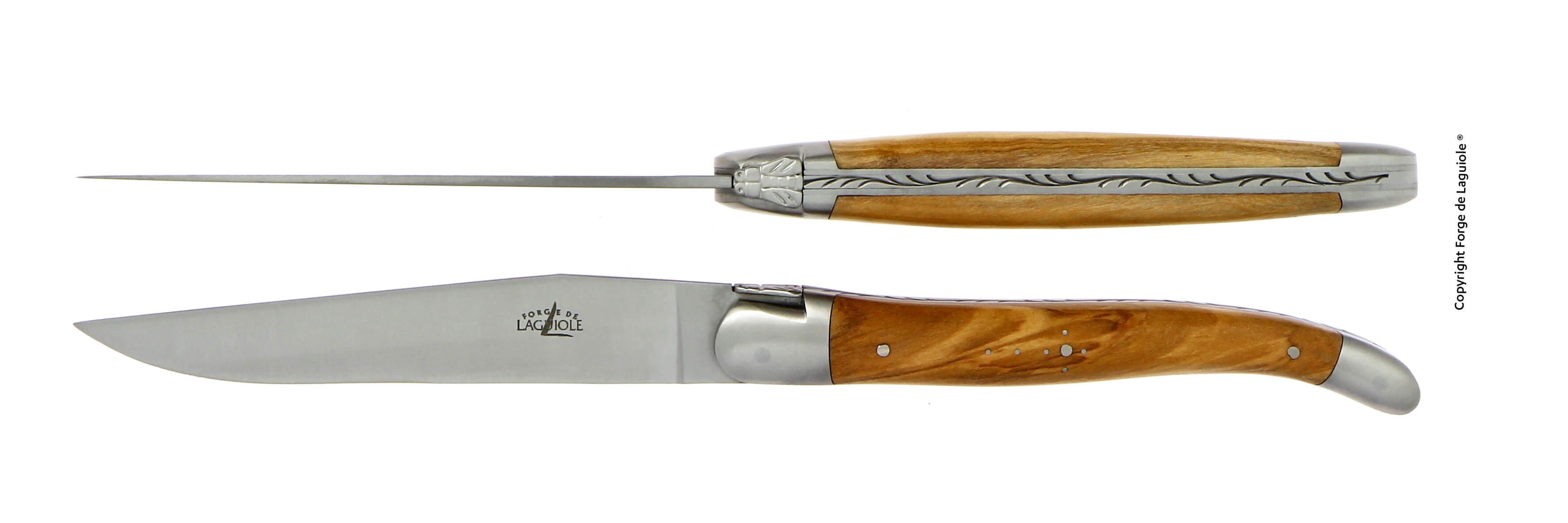 Forge De Laguiole olivträhandtag och satinfinish