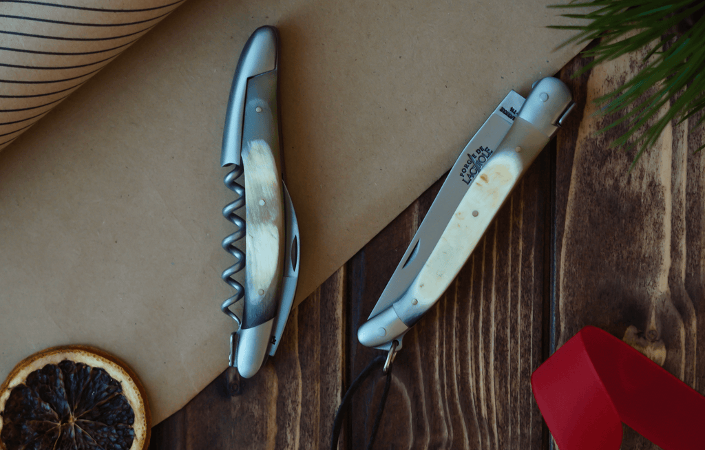 Presentset - Aubrac Kohorn - Sommelierkniv och Fällkniv - Forge De Laguiole