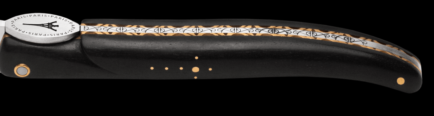 Laguiole En Aubrac - ORIGINE TOUR EIFFEL - Fickkniv med ebenholtshandtag