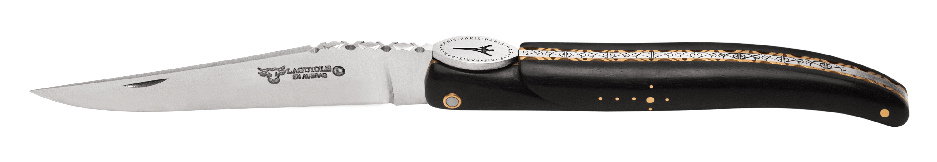 Laguiole En Aubrac - ORIGINE TOUR EIFFEL - Fickkniv med ebenholtshandtag