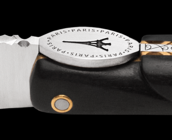 Laguiole En Aubrac - ORIGINE TOUR EIFFEL - Fickkniv med ebenholtshandtag