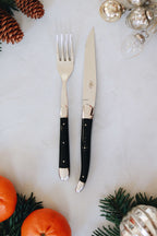 Forge De Laguiole-knivar med handtag av mörkt horn