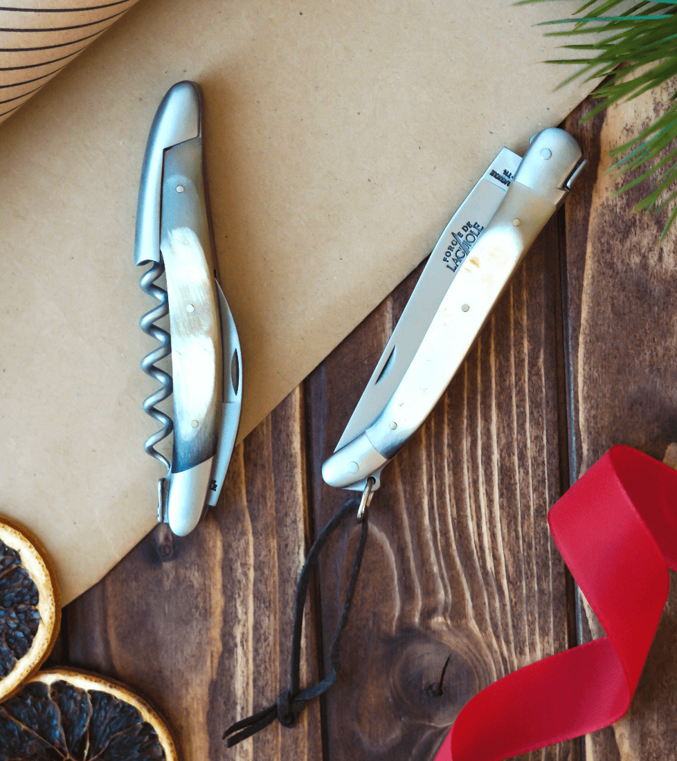 Presentset - Aubrac Kohorn - Sommelierkniv och Fällkniv - Forge De Laguiole