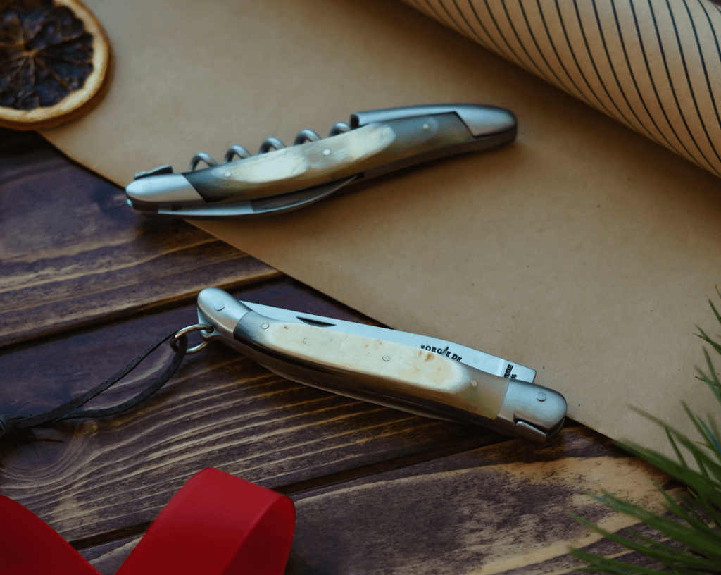 Presentset - Aubrac Kohorn - Sommelierkniv och Fällkniv - Forge De Laguiole