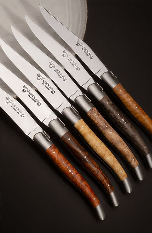 Laguiole En Aubrac – Mixed Collection – Amboyna, Ironwood, Lönn, Kastanj, Poppel & Teak