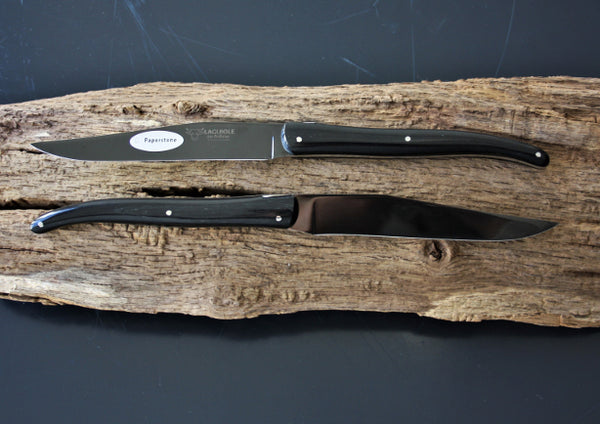 Laguiole En Aubrac steakknivar i svart paperstone